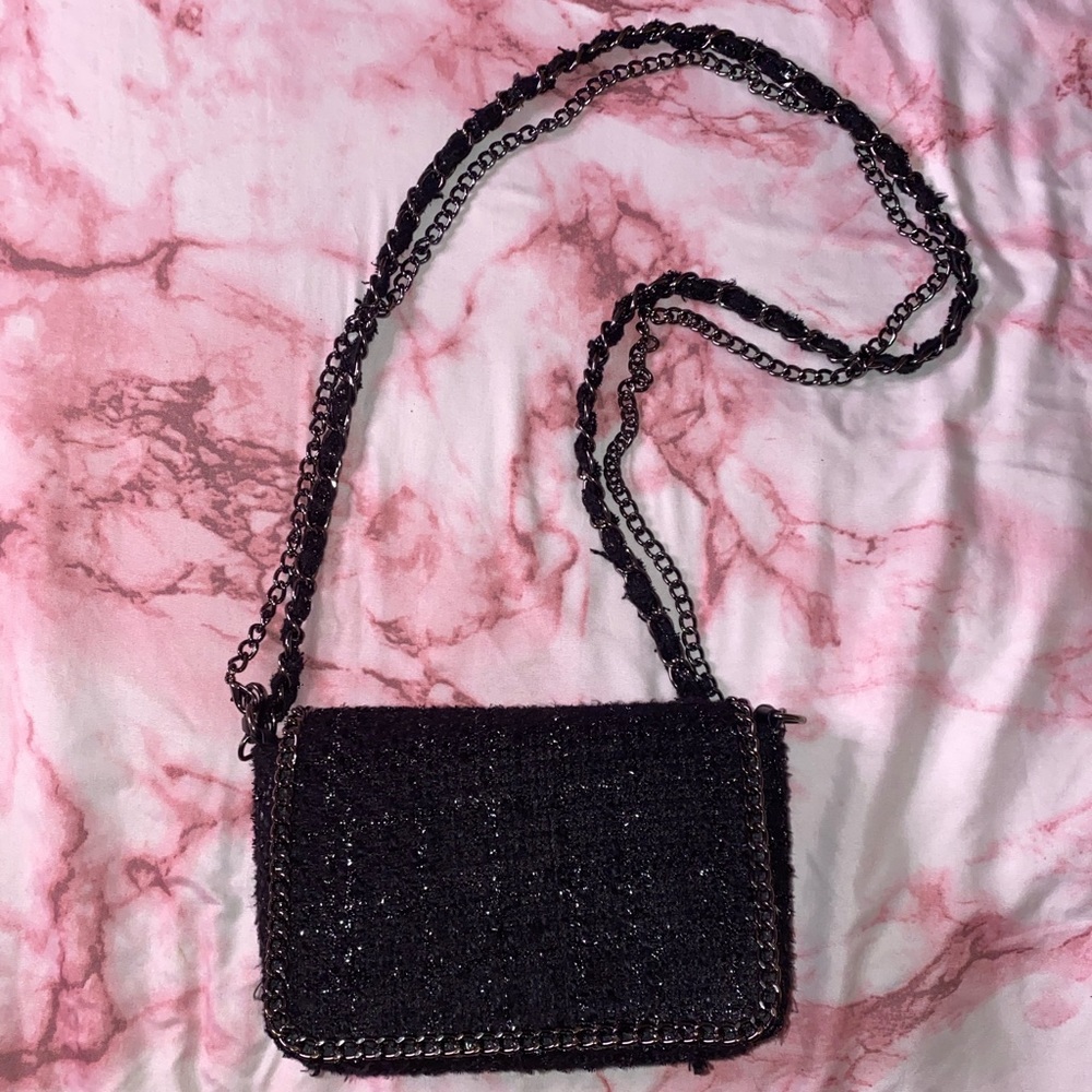 Zara Tweed Black Purse